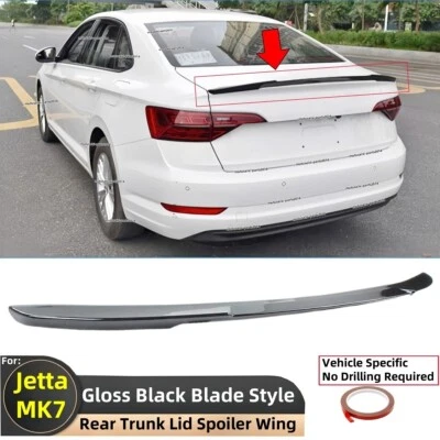 Fits 2019-2024 VW Jetta MK7 / GLI Gloss Black Blade Style Trunk Lid Spoiler Wing - Image 1 of 4