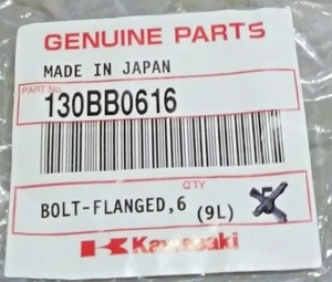 KAWASAKI - 130BB0616 - OEM NOS - VULCAN - NINJA - FLANGED BOLT - 6X16 (QTY 2) - Picture 1 of 2