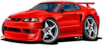 Ford Mustang Cobra R SVT 2000 dibujos animados coches pared gráfico calcomanía vinilo adhesivo NUEVO Foto 1 de 4