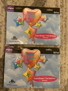 2pack SuperShape Foil Balloon “Happy Birthday” (SEALED) - Picture 1 of 2