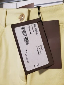St John Sport Marie Cropped Capri pants Women size 4 yellow Lemonade NWT $215 - Picture 1 of 7