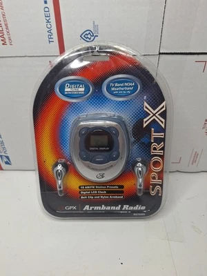 New GPX RDT6806 AM / FM / NOAA Weather Band Portable Radio -Belt Clip & Arm Band - Image 1 of 2