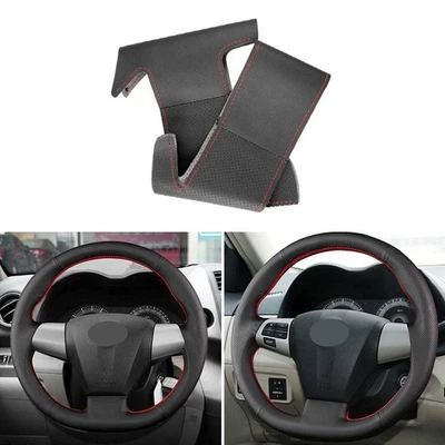 Cubierta del volante B+rojo de cuero para Toyota Corolla 2010 2011 2012 2013 Foto 1 de 4