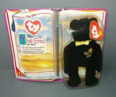 McDonalds TY - THE END THE BEAR Teenie Beanie Baby Retired 1999 Millennium - Image 1 of 2