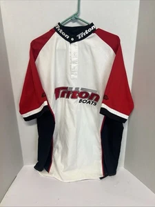 Vintage TRITON BOATS Team Issued Embroidered Fishing Jersey Shirt Size L - Bild 1 von 3