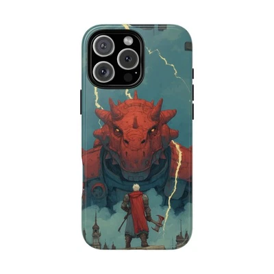 Para iPhone / Galaxy / Pixel | Funda de tinta para teléfono - Mech Dragon Fearless Hero Foto 1 de 4