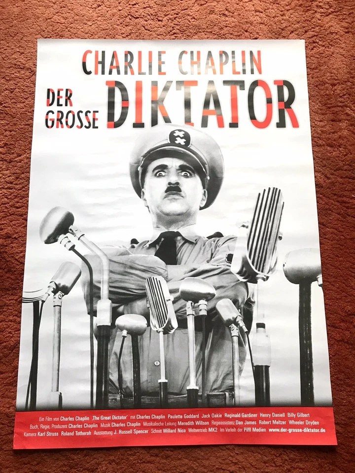 Der Große Diktator Kinoplakat Poster A1, GEROLLT ,Charlie Chaplin - Bild 1 von 1