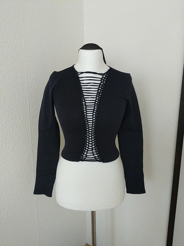 Fabletics Damen Pullover Oberteil sexy bauchfrei schwarz Größe M - Bild 1 von 4