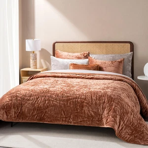 Trapunta di lusso in velluto king size, set di biancheria da letto in velluto ultra morbido, velluto leggero - Foto 1 di 8