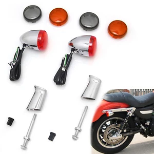 Bullet Rear Turn Signal Indicator Brake running Lights For Harley Sportster XL - Picture 1 of 6