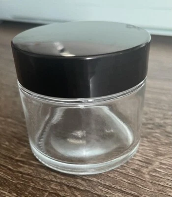 Paquete de 15 - Frascos de vidrio vacíos de 2 oz con tapas negras para cosméticos o proyectos hágalo usted mismo Foto 1 de 2