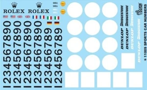 Hoja de calcomanías redondeadas y números de autos deportivos Gofer 11009 para modelos de autos 1/24 / 1/25 - Imagen 1 de 1