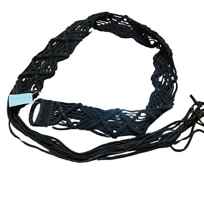 J. Cinturón de gamuza tejido marrón oscuro Crew vaquera costera rodeo country flecos occidentales Foto 1 de 4