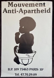 c.1980's French Anti-Apartheid Movement Poster - Picture 1 of 4