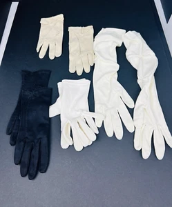 Lot VTG  White, Black Ladies Women’s Dress Gloves Church Lady Various Small - Picture 1 of 18