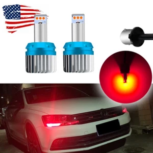 2x CANbus Red LED Bulbs Fit Volkswagen Jetta MK6 DRL Daytime Running Lights - Picture 1 of 10