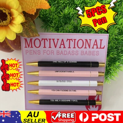 Motivational Badass Pen Set, 5Pieces Funny Daily Ballpoint Pens Office Gifts HI - image 1 of 4