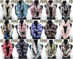 12pcs geormatric  retro double loop infinity wholesale scarf - Picture 1 of 12