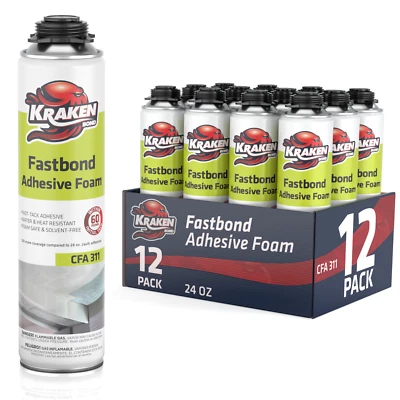Kraken Bond Fastbond Adhesive Gun Foam 24oz 12 Pack – Gun Not Included - Image 1 of 4
