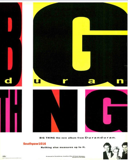 1988 Duran Duran "Big Thing" Album Release Music Industry Promo Reprint Ad - Image 1 of 1