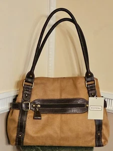 NWT Merona Satchel Camel Bag Women's Purses Shoulder Bags Brown - Picture 1 of 10