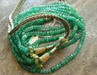 Collar de cuentas translúcidas de piedra zambiana esmeralda natural de 272 quilates varias filas Foto 1 de 4