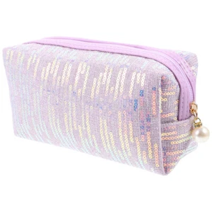Cosmetic Bag Glitter Toiletry Pouch Sequin Makeup Bag Travel Makeup Toiletry - Picture 1 of 12