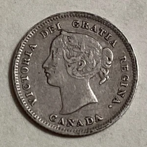 1899 Canada VIctoria Five 5 Cents - FREE US SHIPPING - - Picture 1 of 2