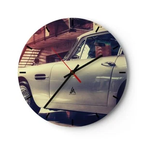 Orologio da Parete in Vetro 30x30cm auto garage Moderno Silenzioso Decorazione - Foto 1 di 10