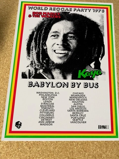 Bob Marley and the Wailers 1978 Tour World Reggae Cardstock Concert Poster 12x18 - Image 1 of 1