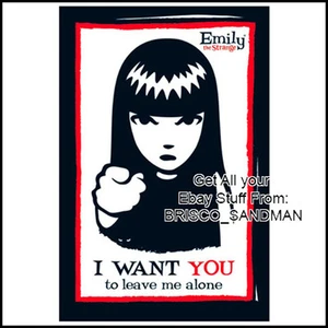 Fridge Fun Refrigerator Magnet EMILY THE STRANGE "I WANT YOU TO LEAVE ME ALONE" - Picture 1 of 6