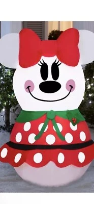 Christmas Disney 3.5 FT LED Minnie Mouse Snowman Holiday Airblown Inflatable NEW - Image 1 of 4