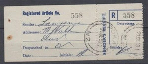 NEW ZEALAND 1953 REGISTRATION RECEIPT (ID:029/D41742) - Picture 1 of 1