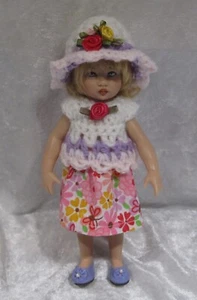 Made to fit RILEY KISH,  Handmade Clothes #08 Skirt, Crochet Top & Hat Set - Picture 1 of 3