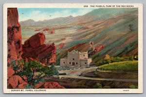 Postcard The Pueblo Park of the Red Rocks Denver Mt Parks Colorado Unposted - Picture 1 of 2