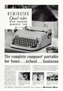 1952 Remington Quiet-riter Typewriter: Amazing Miracle Tab Vintage Print Ad - Picture 1 of 1