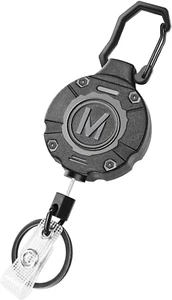 1 Pack Heavy Duty Retractable Keychain ID Badge Reels Retractable Carabiner Badg - Picture 1 of 7