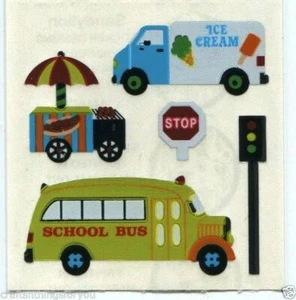 Pegatinas de álbum de recortes para autobús escolar brillante Sandylion *ENVÍO RÁPIDO* H26 RaRe DE COLECCIÓN - Imagen 1 de 1