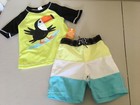 NWT Gymboree Boys Rash Guard Toucan Swim trunk Swimsuit Set UPF 50+