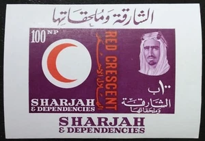 Sharjah UAE 100 Yrs Int'nl Red Cross Imperforate Souvenir Sheet 1963-ZZIAA - Picture 1 of 3