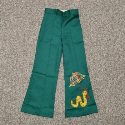 Pantalones de colección Sears Perma Prest niñas talla 6 verde oruga paraguas apliques Foto 1 de 4