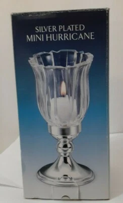 GODINGER SILVER PLATED MINI HURRICANE CANDLE HOLDER NIB - Image 1 of 4