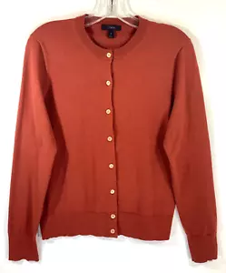 J.CREW Size M Cotton-blend Jackie cardigan sweater RUSSET BROWN Style E8447 - Picture 1 of 12