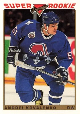 Andrei Kovalenko 1993 Topps Premier #124 Quebec Nordiques - Image 1 of 2