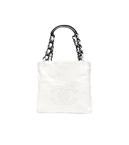 CHANEL White Big CC Acrylic Chain Shoulder Bag 36746 147345336 - Picture 1 of 10