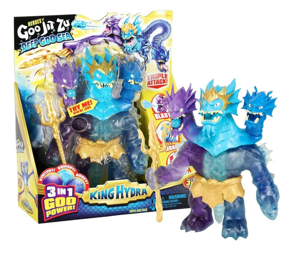 Boneco Heroes of Goo Jit Zu King Hydra Deep Goo Sea 10" novo na caixa - Imagem 1 de 1