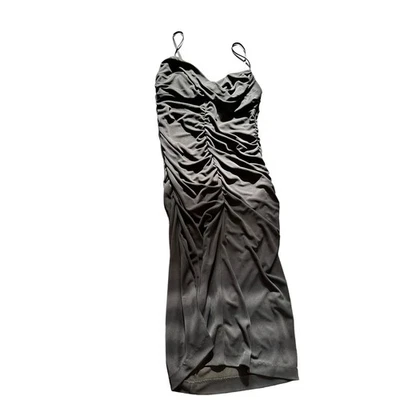 Nicole Miller Black Slimming Shaping Party Cocktail Hour Ruched Maxi Dress Large - Image 1 of 4