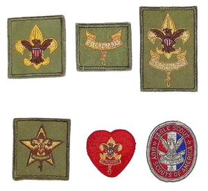 1950s-60s Eagle Scout Complete Rank Set Tenderfoot - Eagle Boy Scout (DG466) - Picture 1 of 2
