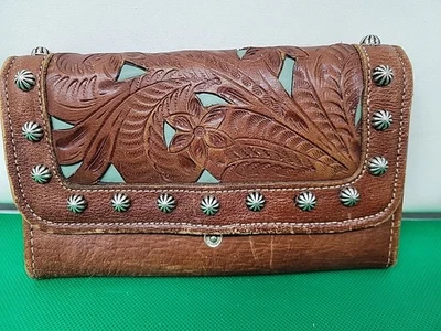 Женский AMERICAN WEST темно коричневый ручной работы из натуральной кожи тройной бумажник -  - Изображение 1 из 4