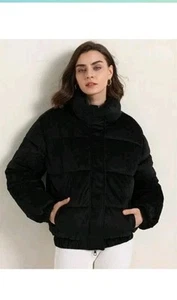 Women's Velvet Puffer Jacket - Picture 1 of 7